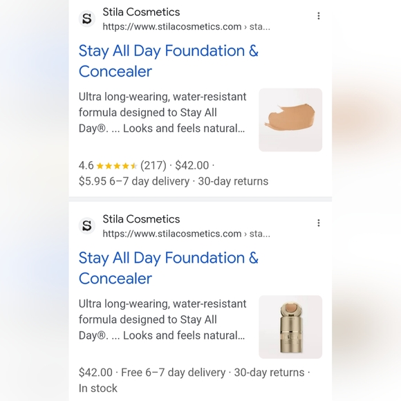 NIB🔥$42 Stila Almond 11 2in1 "Stay All Day" 12 Hour🤩Foundation & Concealer - Picture 9 of 11